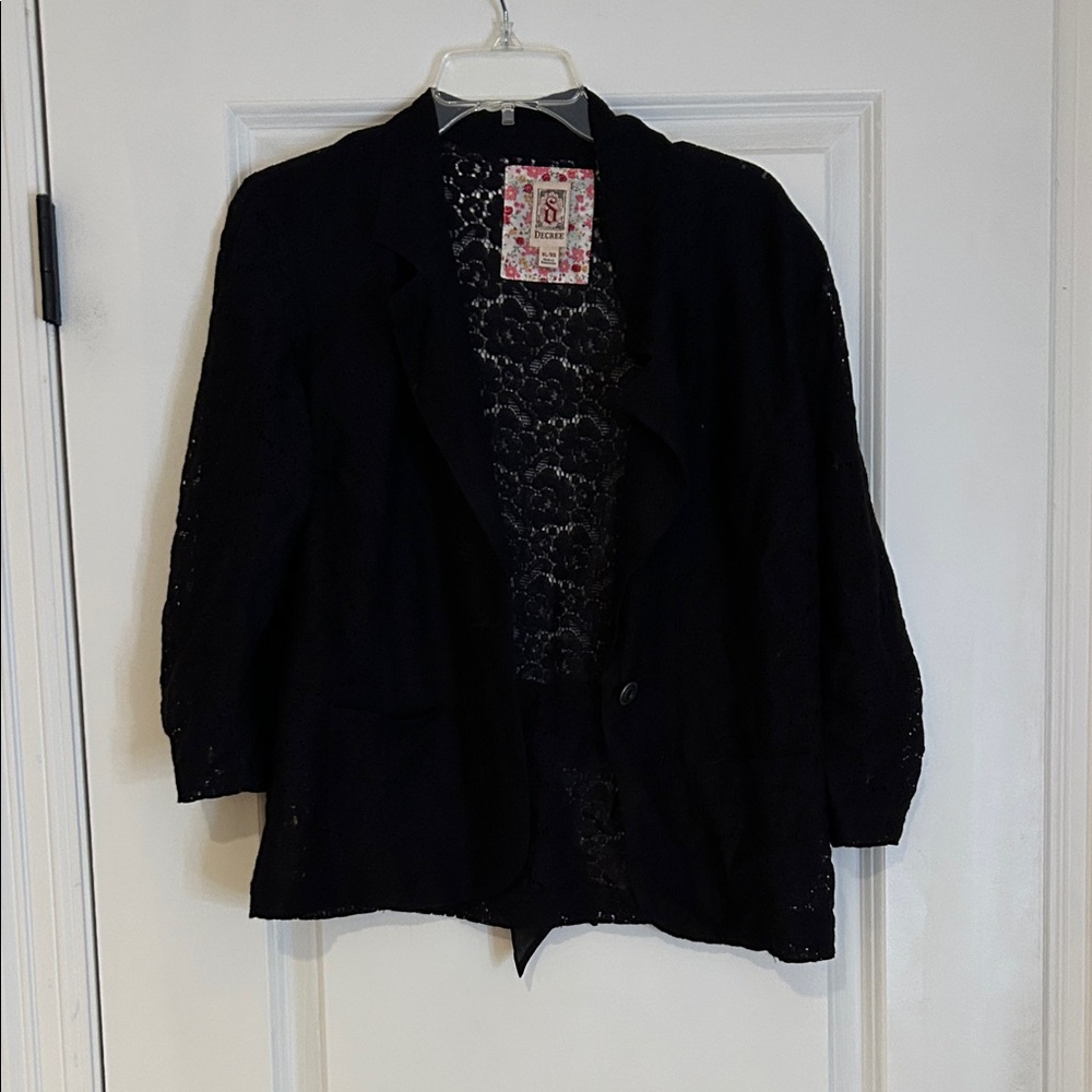 Decree Black Lace Women's Blazer